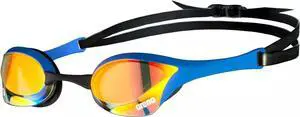 Arena Unisex Cobra Ultra Swipe Mirror Lens, Swim Goggles, Yellow Copper/Blue
