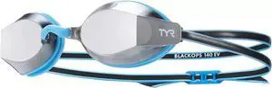 TYR Blackops 140 EV Racing Mirrored Swim Goggles Junior Fit - Silver/Blue/Black