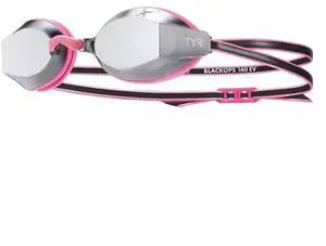 TYR Blackops 140 EV Racing Mirrored Goggles Junior Fit, Silver/Pink/Black