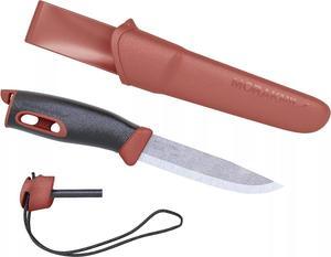 Morakniv Companion Spark Stainless Steel Fixed Blade Knife, Fire Starter - Red