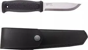 Morakniv 4.3" Garberg Fixed Blade Knife with Sandvik Blade & Sheath - Black