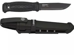 Morakniv Garberg Full Tang Carbon Steel Fixed Blade Knife with Multi-Moun, Black