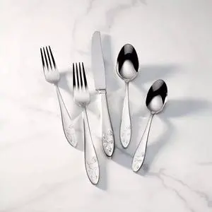 Lenox Butterfly Meadow 65-Piece Dishwasher Safe Flatware Set, Stainless Steel