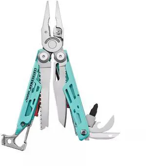 Leatherman Signal Pocket Size 19 Tools Stainless Steel Multitool, Aqua/Silver