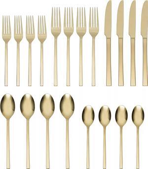 Oneida Allay Champagne 20 Piece Everyday, Service for 4 Flatware Set