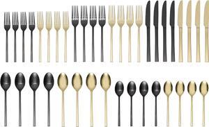 Oneida Allay Mixed 40-Piece Everyday, Service for 8 Flatware Set, Black