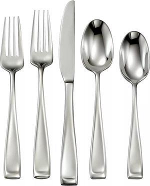 Oneida Moda Stainless Steel 65-Piece Flatware Set, Service for 12, Silver