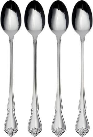 Oneida Stainless Steel True Rose Iced Tea Spoons, Set of 4, Silver