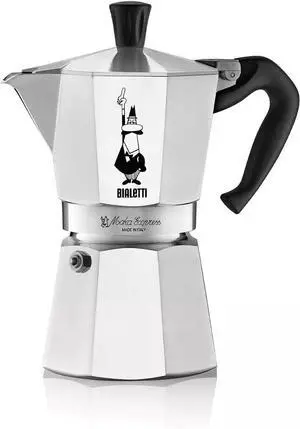 Bialetti 6 Cups Moka Express Gas Stovetop Compatible Espresso Maker, Silver Bialetti 6 Cups Moka Express Gas Stovetop Compatible Espresso Maker, Silver