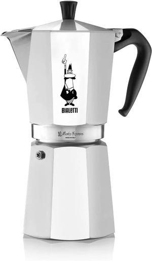 Bialetti Moka Express 18-Cups Iconic Stovetop Espresso Maker, Aluminun Silver