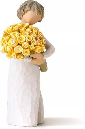 Willow Tree Good Cheer Angel Wishing Happiness, Sculpted Hand-Painted Figure