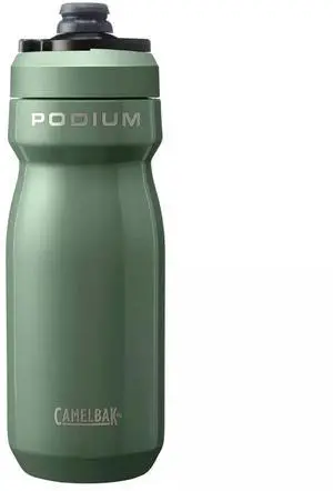 CamelBak Podium Steel Insulated Stainless Steel Bike Water Bottle, 18oz, Moss
