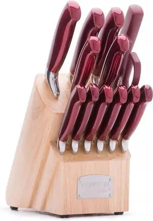 Hampton Forge Hmc01B077B Argentum Red 14Pc Block Set, Stainless Steel