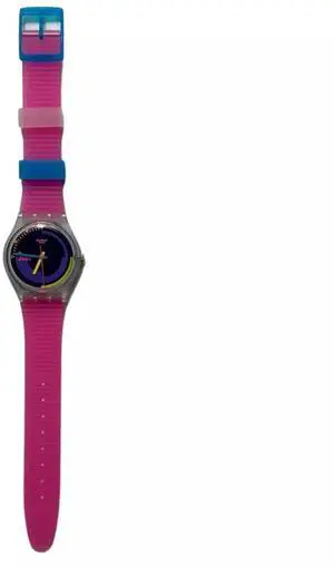 Swatch Women's Neo Pink Podium Analog Quartz Transparent Watch, 34mm