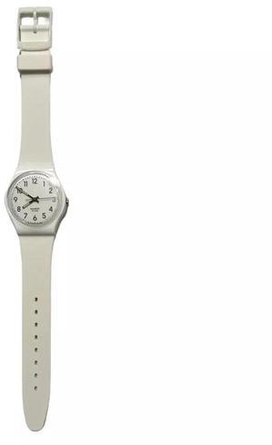 Swatch Women's Adjustable Gent Just White Soft Analog Quartz Watch, 34mm