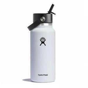 Hydro Flask Vacuum Insulated Wide Mouth Chug Cap with Lid, 32oz, White