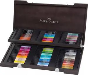 Faber-Castell 167400 Pitt Artist Brush Pen Set - Wooden Box, Pack of 90