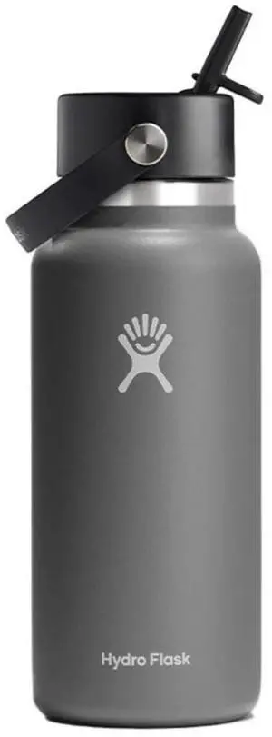 Hydro Flask Standard Wide Flex Straw Cap Insulated Water Bottle, 32oz, Stone