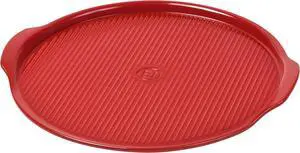 Emile Henry Made In France Round Flame Pizza Stone, 14.6 x 14.6", Burgundy
