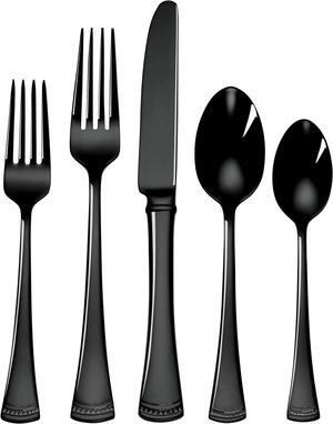 Lenox 893677 Portola 20-Piece Black Flatware Set, Dishwasher safe, Service for 4