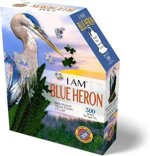 Madd Capp I AM Blue Heron Unique Shaped Jigsaw Puzzle, 300 Pieces, Age 10+