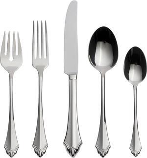 Oneida 5 Piece Kenwood Stainless Steel Fine Flatware Set, Service For 1, Silver