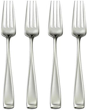 Oneida Moda Fine Flatware Stainless Steel Dinner Forks Set of 4, Metallic