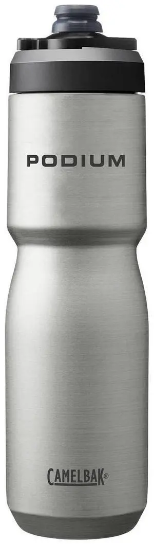 CamelBak 22oz Podium Steel Double-Wall Insulated Bike Water Bottle, Stainless CamelBak 22oz Podium Steel Double-Wall Insulated Bike Water Bottle, Stainless