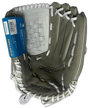 Easton Fundamental Fastpitch 12.5-Inch Pitcher/Outfield Softball Glove, Right, Grey/White/Mint