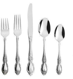 Oneida 20 Pcs Fine Louisiana Stainless Steel Flatware, Set Service for 4, Silver