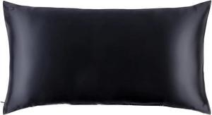 Slip 20" x 36" King Pure Silk Pillow Case - Anti-BedHead, Black