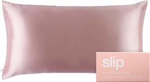 Slip 20" x 36" King Pure Silk Pillow Case - Anti-BedHead, Pink