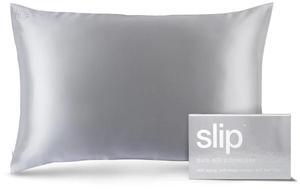 Slip 20" x 30" Queen Pure Silk Pillow Case, Soft & Durable -Silver