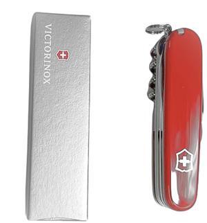 Victorinox Multifunctions Lightweight Mountaineer Swiss Army Pocket Knife, Red