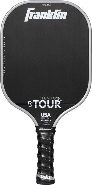 Franklin Sports Pro 16mm FS Tour Series Carbon Fiber Pickleball Paddles, Tempo Pro Player Paddle, Gray
