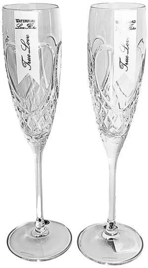 Waterford Classic Love True Love Crystal Toasting Flute Pair - Clear