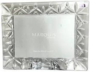 Waterford 5x7 Tabletop Crystal Rectangular Marquis Markham Picture Frame - Clear