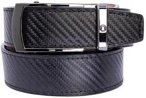 Nexbelt Men's EDC Bond Carbon Black Leather Strap Ratchet Gun Belt, One Size