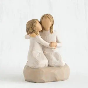 Willow Tree Sister Mine, Kneeling Next to Each Other on a Pad - Resin Figure