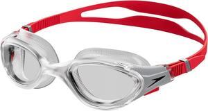 Speedo Unisex-Adult Biofuse 2.0 Swim Goggle, Fed Red/Silver/Clear