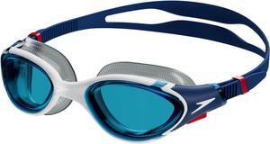 Speedo Unisex-Adult Biofuse 2.0 Swim Goggle, Ammonite Blue/White/Red/Blue