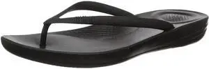 FitFlop Womens IQUSHION FLIP Flop-Solid, All All Black, 9 M US