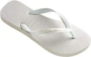 Havaianas Unisex Comfortable Slim Rubber Flip Flop, White, Size 35/26