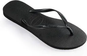 Havaianas Unisex Comfortable Slim Flip Flop, Black, Size 35/36