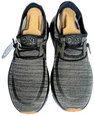 Hey Dude Men's Comfortable Sirocco Slip-on Regular Sneaker, Black, Size 9
