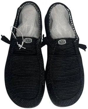 Hey Dude Womens Wendy Stretch Slip-on Comfortable Loafers, Black, Size 7