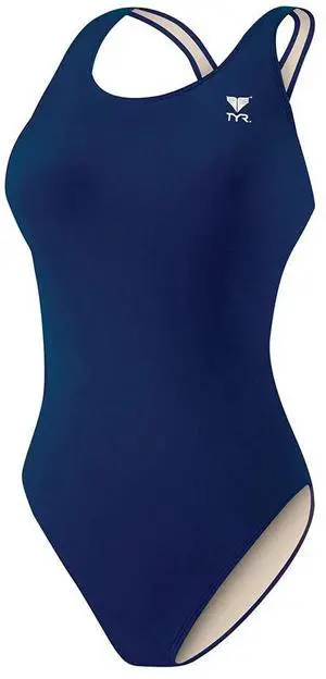 TYR Womens Comfortable Tyreco Maxfit Pull-On Swimsuit - Navy, Size 32