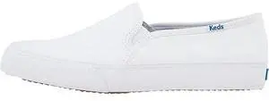 Keds WF61020 Women's Double Decker Canvas Slip On Sneakers, White, Size 7