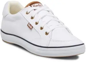 Keds Women's Center III Canvas Lace Up Regular Sneakers, White/Navy - Size 9