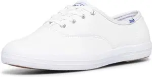 Keds WH45750 Women's Champion Leather Lace-Up Sneakers, White, Size 7